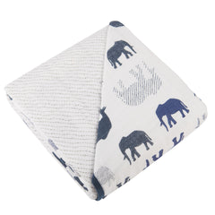 Blue Elephants and Spotted Wave Newcastle Blanket - Horizon Bliss