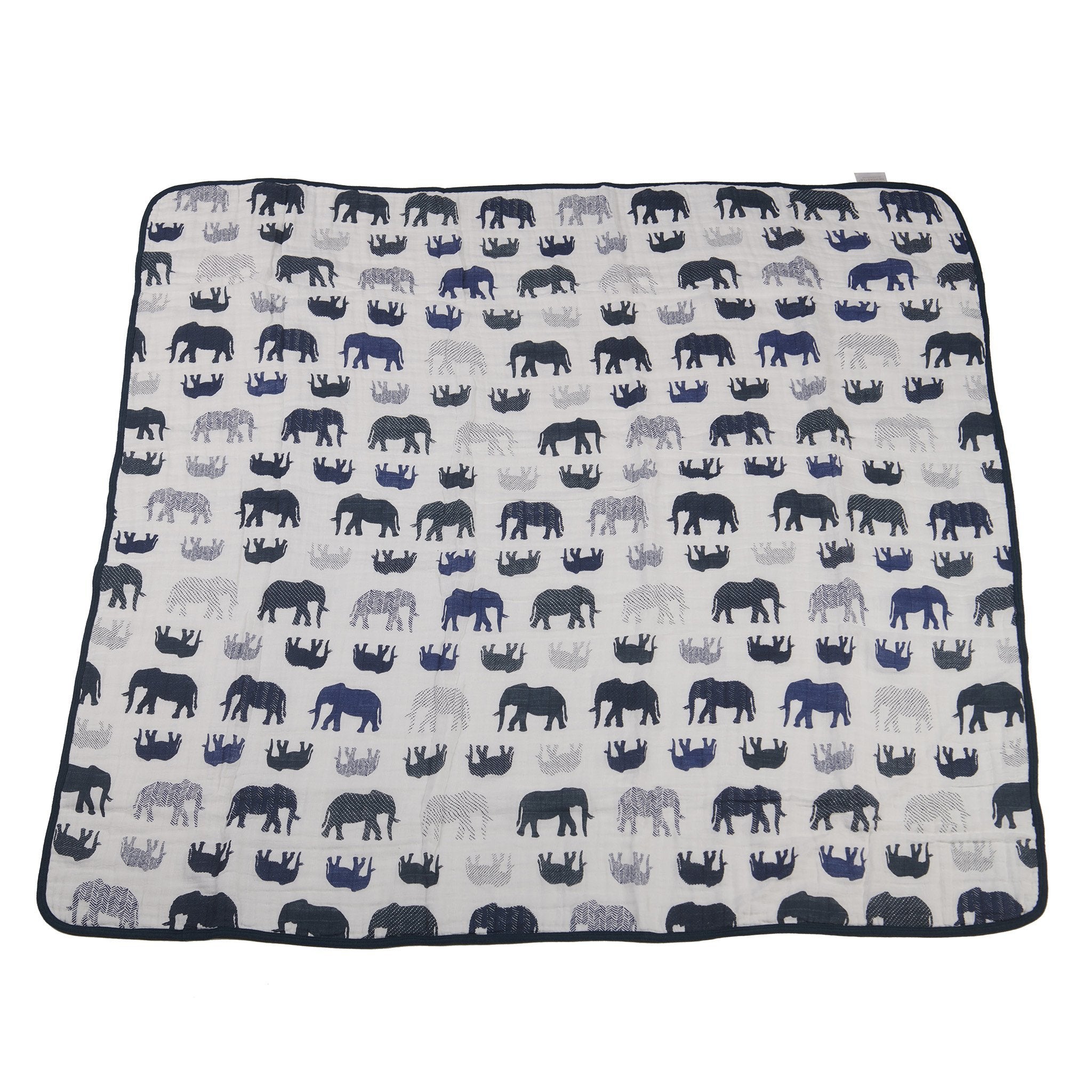 Blue Elephants and Spotted Wave Newcastle Blanket - Horizon Bliss