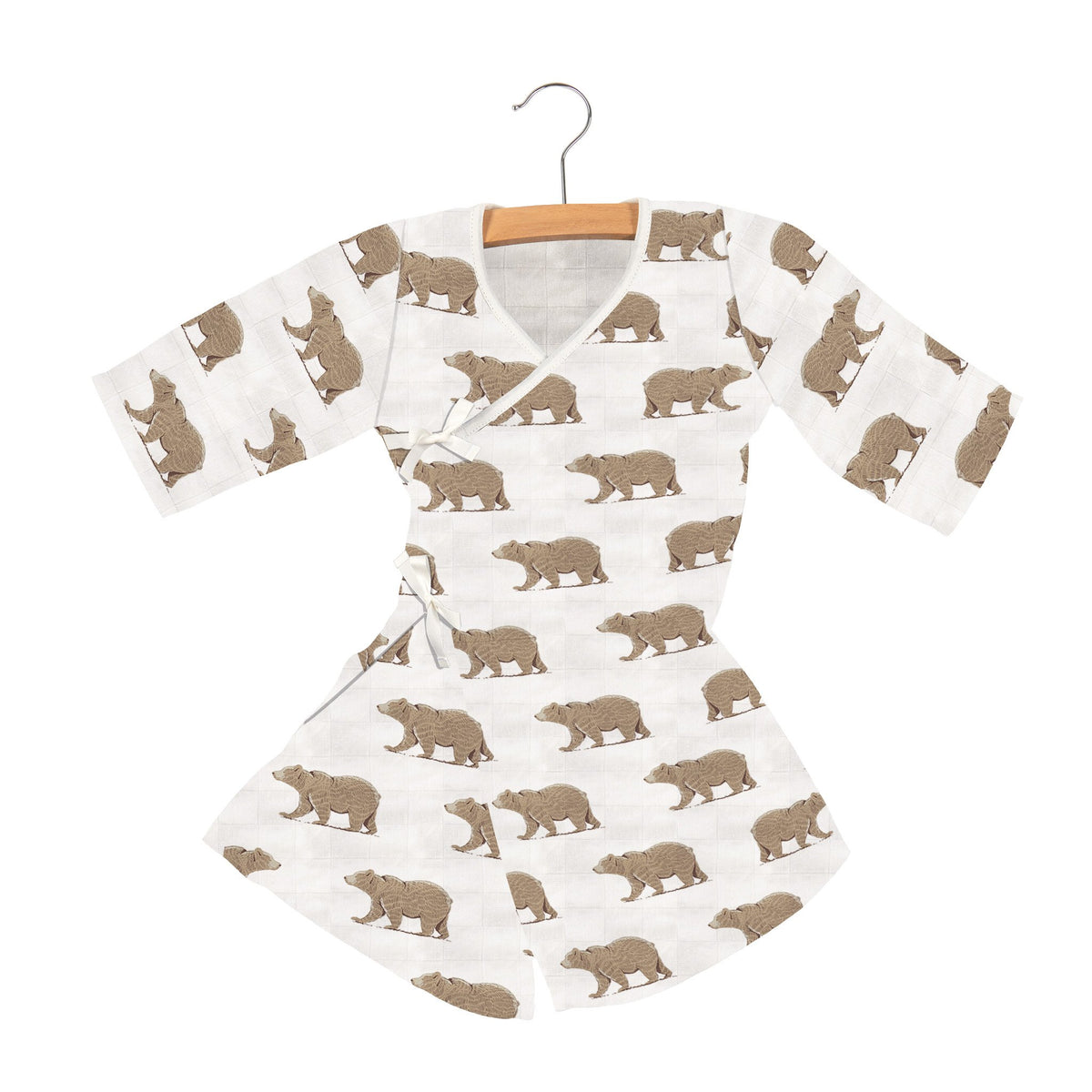 Goodnight Bear Bamboo Newcastle Mini Wrap Dress - Horizon Bliss