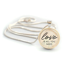 "Love Is All You Need" Silver-Plated Pendant Necklace (20mm) - Horizon Bliss