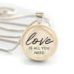 "Love Is All You Need" Silver-Plated Pendant Necklace (20mm) - Horizon Bliss