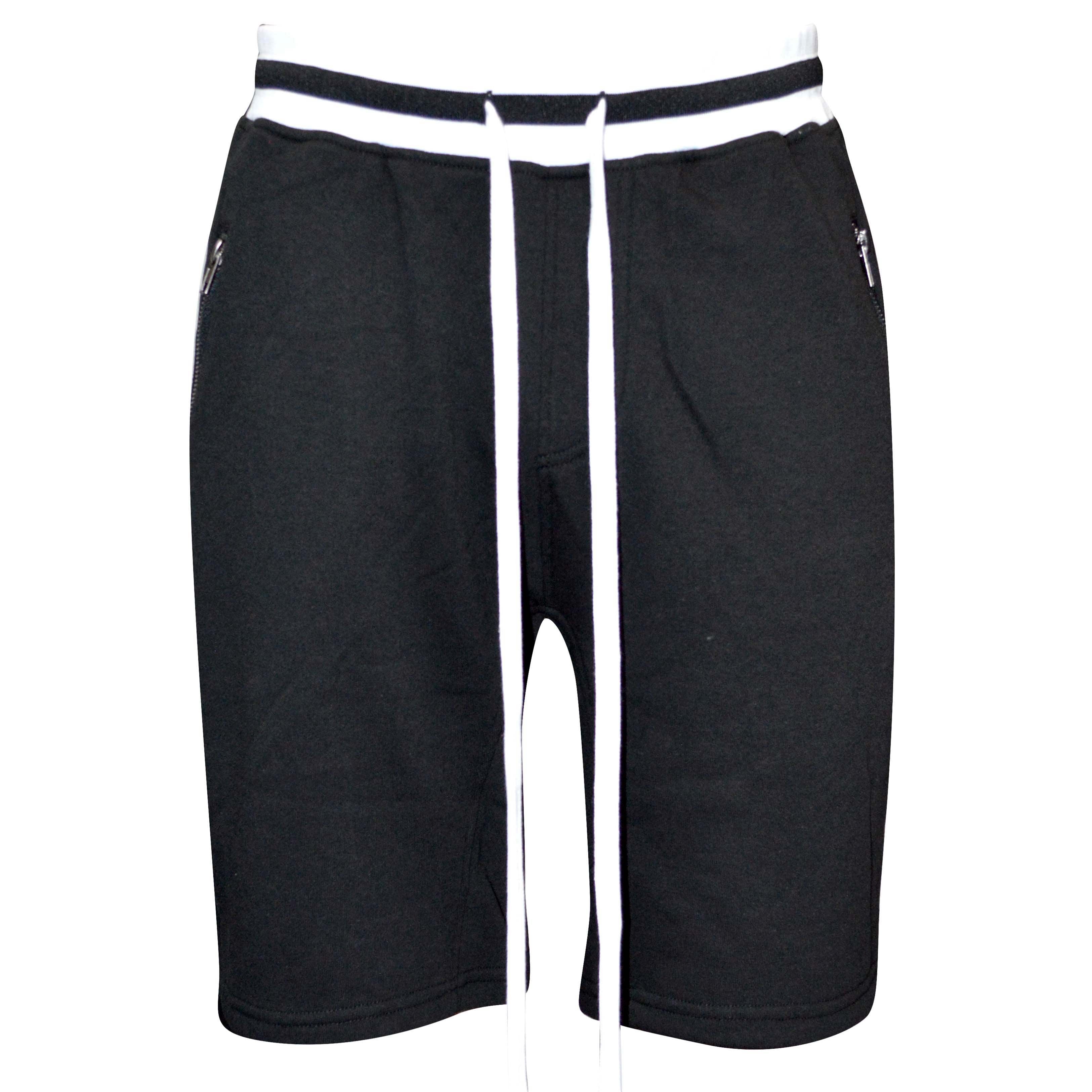 BRANDON FRENCH TERRY SHORTS- BLACK/WHITE - Horizon Bliss