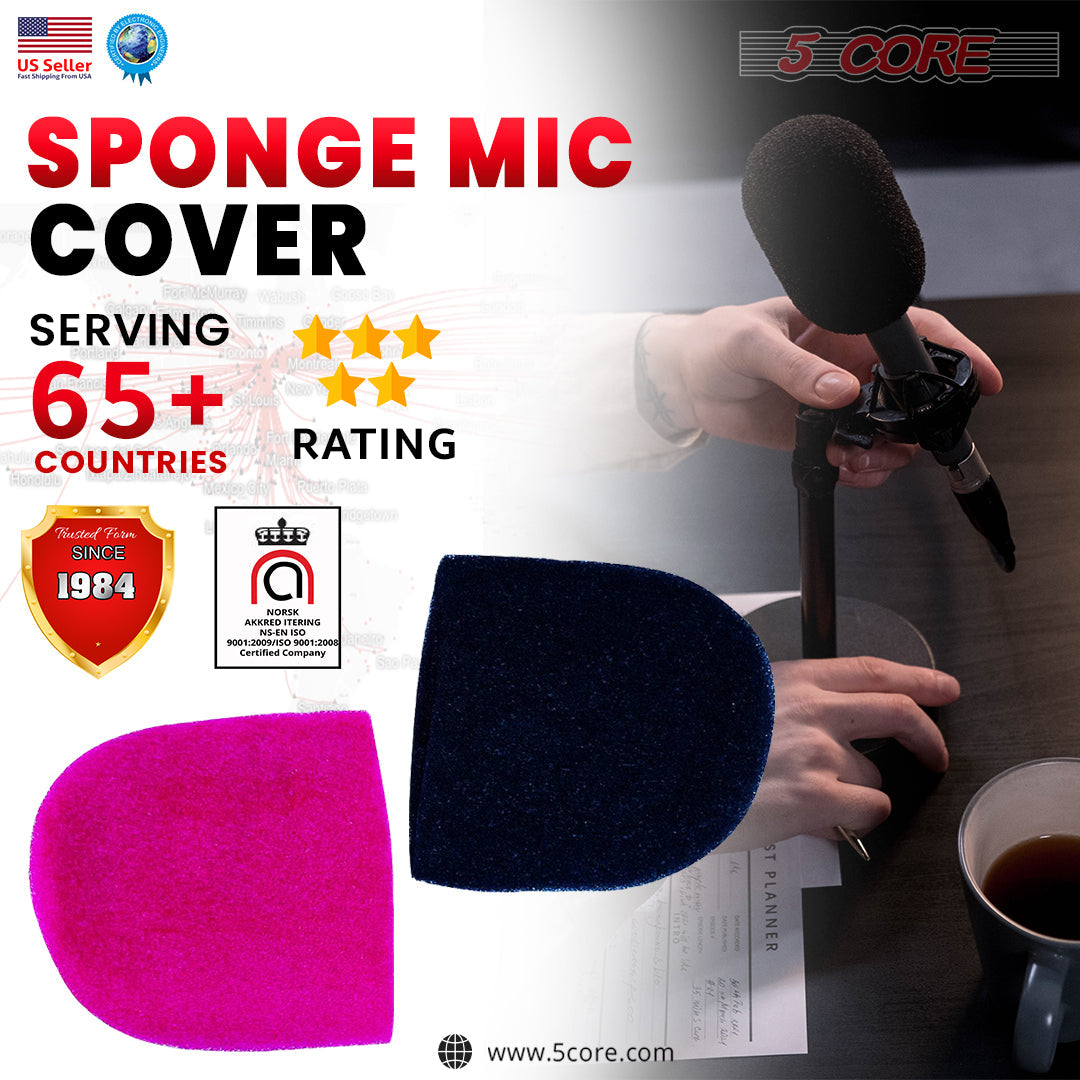 5Core Microphone Cover Soft Foam Mic Windscreen Windproof Sponge for