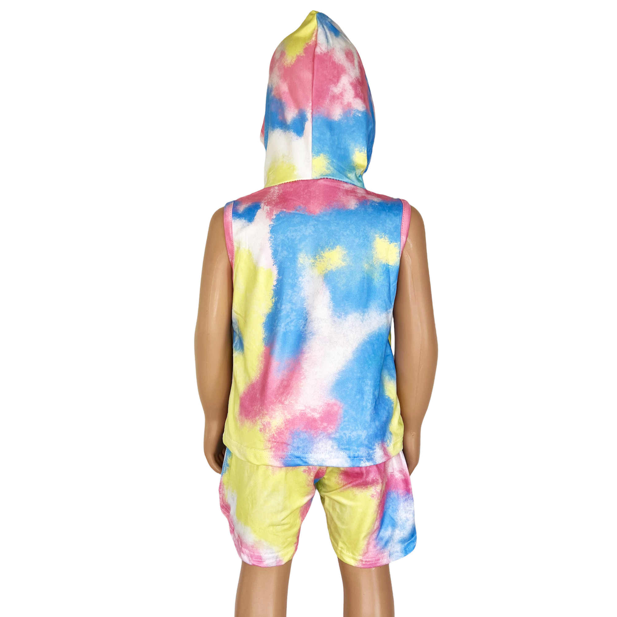 AL Limited Little & Big Girls Pastel Tie Dye Hoodie Top Shorts Camp - Horizon Bliss