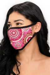 FASHION MASK 101-WP-medallion wallpaper print double layer contoured