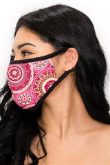 FASHION MASK 101-WP-medallion wallpaper print double layer contoured