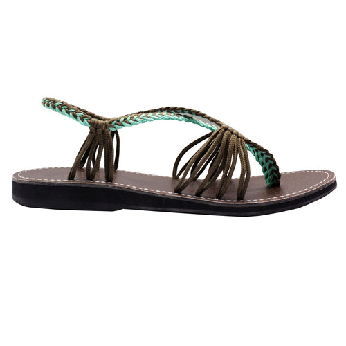 Markerandhands Handwoven Rope Flat Sandals For Women Airy Turquoise - Horizon Bliss