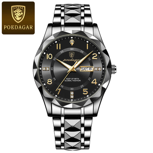 POEDAGAR Luxury Men Quartz Watch Waterproof Date Week Luminous - Horizon Bliss