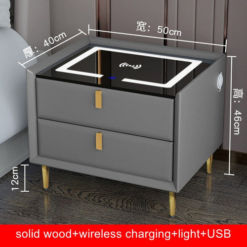 Smart Bedside Table with Wireless USB Charging Creative