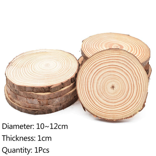 Natural Pine Round Wood Circles with Tree Bark Coasters