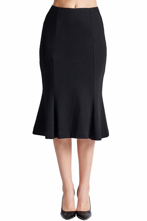 Sarit Skirt - Seamed Ponte mermaid midi skirt - Horizon Bliss