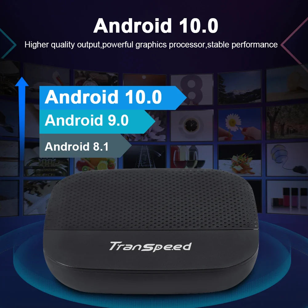 Transpeed Smart TV Box Android 10 Allwinner H313 Quad Core Cortex A53 Support 4K Video 3D 2.4G WiFi BT 100M Ethernet Set Top Box - Horizon Bliss