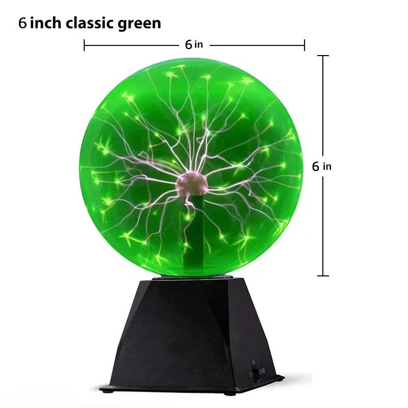 8 Inch Sound Control Magic Plasma Ball Lamp LED Night Light Atmosphere Touch Glass Plasma Light Christmas Party Decor Lighting - Horizon Bliss