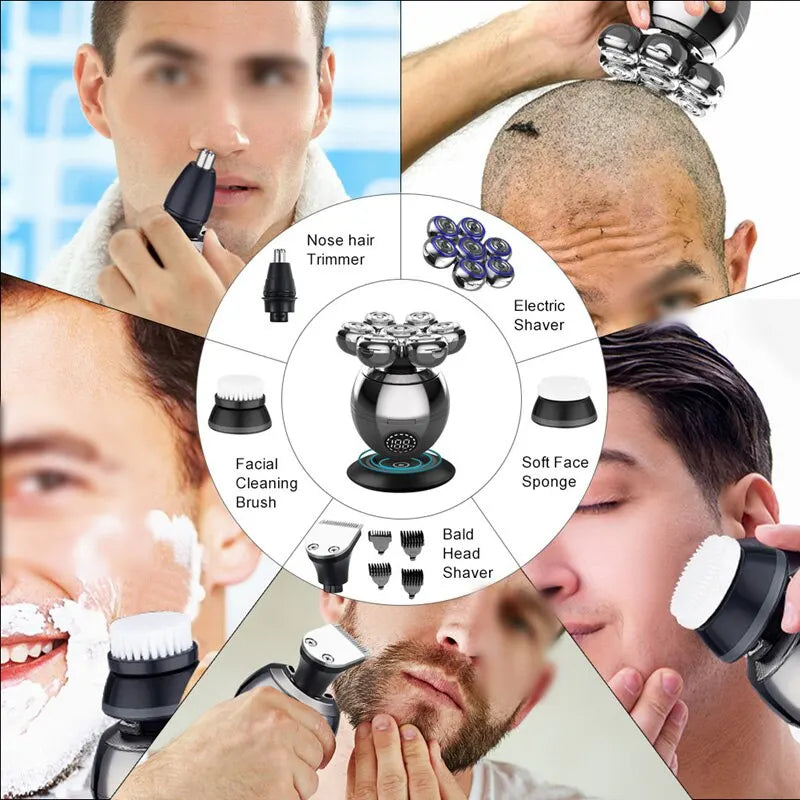 Electric Shaver 7D Floating Cutter Head Base Charging Portable Men - Horizon Bliss