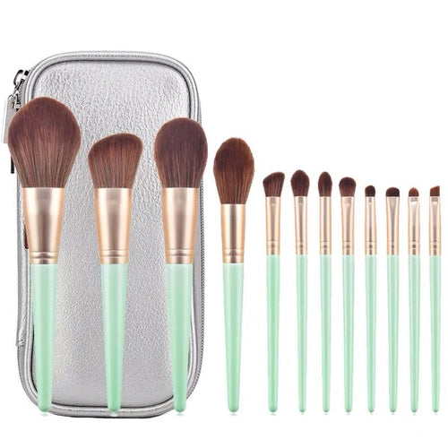 12pcs Poppies Makeup Brushes Set Beginner Foundation Eye Shadow Loose - Horizon Bliss