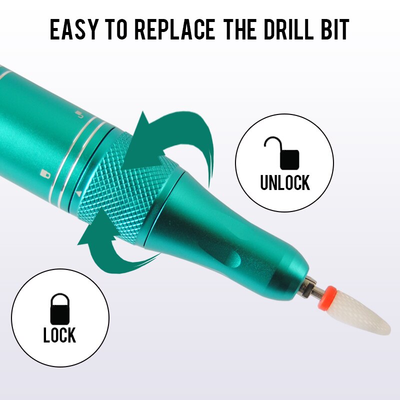 35000RPM Rechargeable Nail Drill Machine Cordless Manicure Drill Nail - Horizon Bliss