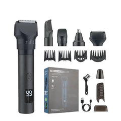 Men's 5-in-1 Multifunctional Grooming Set IPX6 Waterproof Hair Clipper