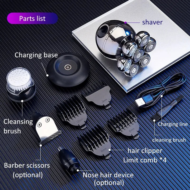 Electric Shaver 7D Floating Cutter Head Base Charging Portable Men - Horizon Bliss