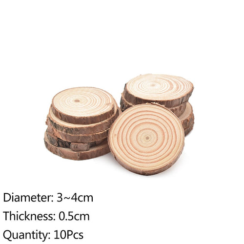 Natural Pine Round Wood Circles with Tree Bark Coasters