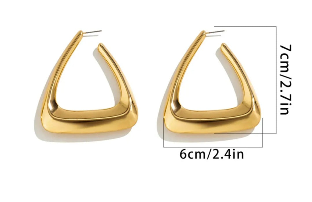 Triangular Gold Earrings - Horizon Bliss