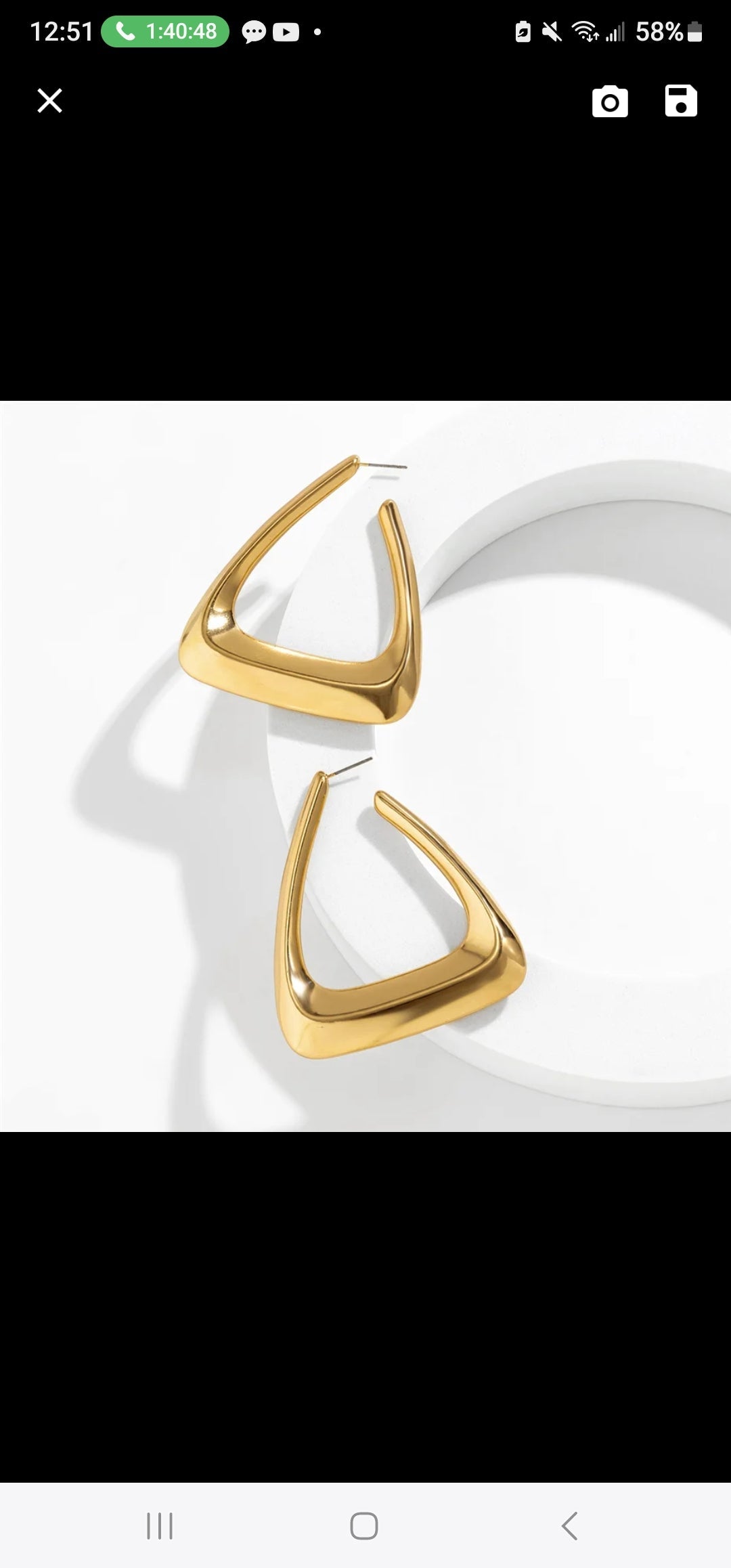 Triangular Gold Earrings - Horizon Bliss