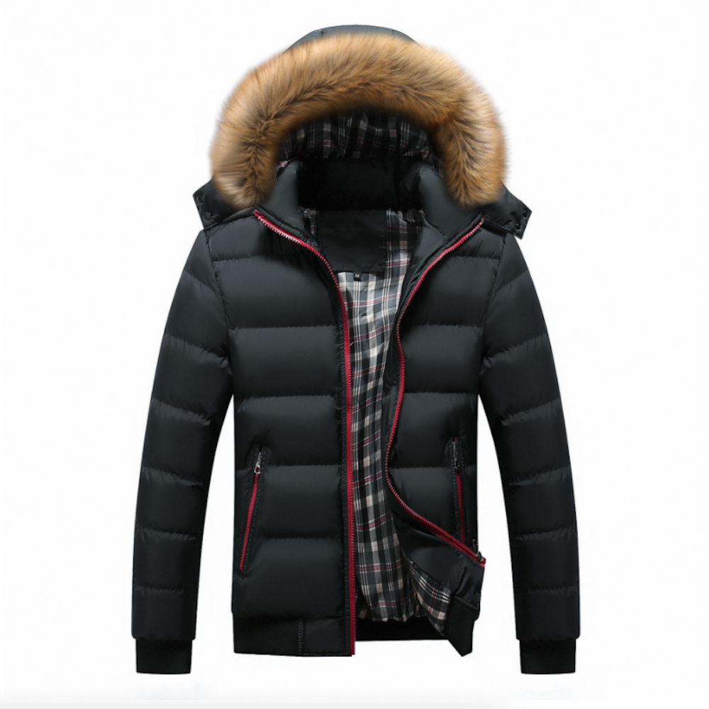 Mens Two Tone Puffer Jacket with Removable Hood - Horizon Bliss