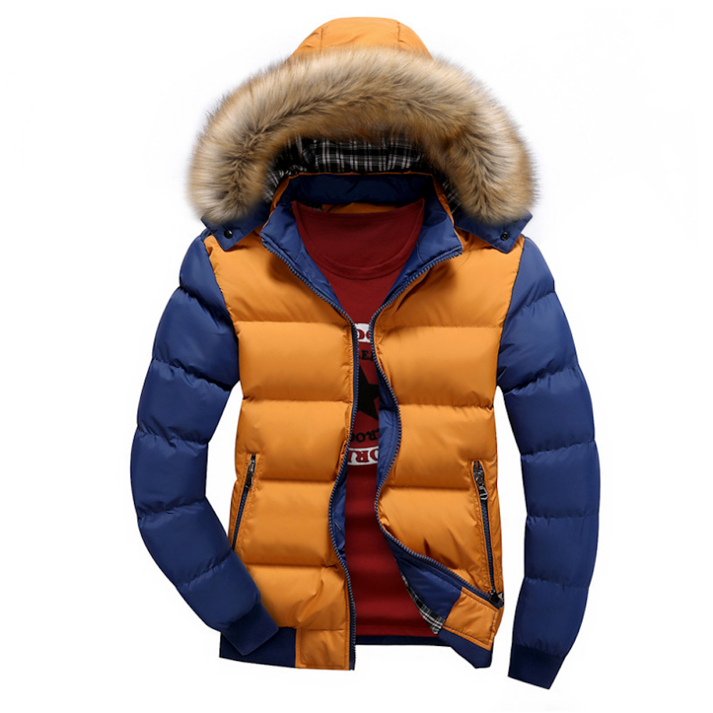 Mens Two Tone Puffer Jacket with Removable Hood - Horizon Bliss