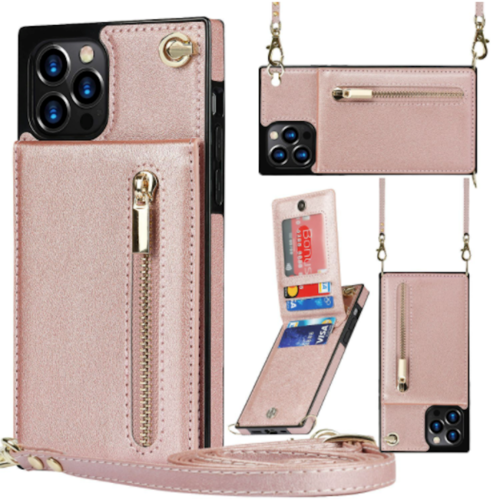 Slim Zipper Wallet Back Case for iPhone With Crossbody Strap - Horizon Bliss