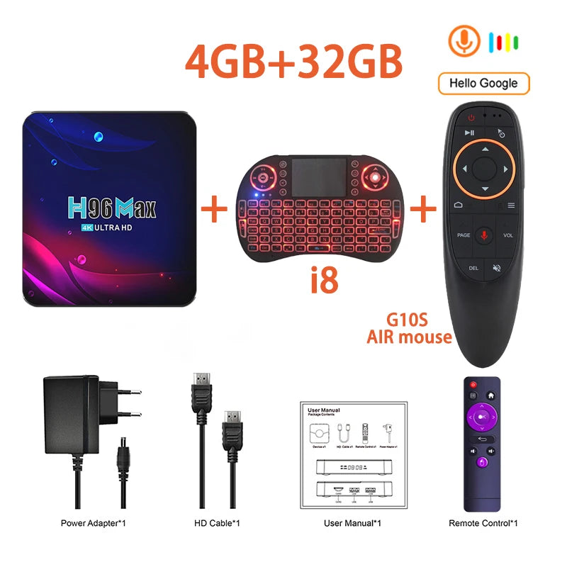 Transpeed Smart TV Box Android 10 Allwinner H313 Quad Core Cortex A53 Support 4K Video 3D 2.4G WiFi BT 100M Ethernet Set Top Box - Horizon Bliss