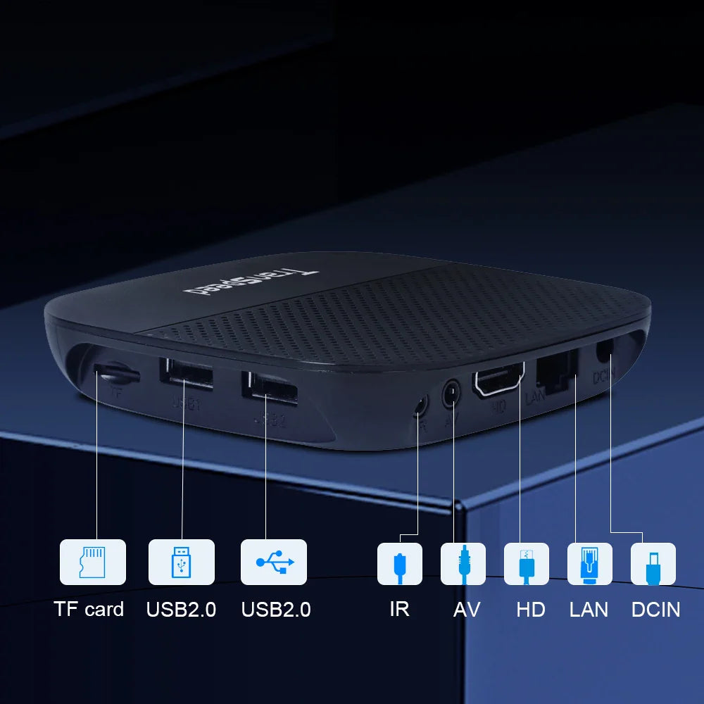 Transpeed Smart TV Box Android 10 Allwinner H313 Quad Core Cortex A53 Support 4K Video 3D 2.4G WiFi BT 100M Ethernet Set Top Box - Horizon Bliss