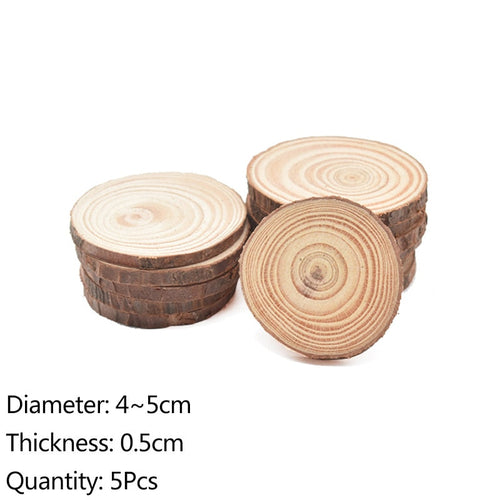 Natural Pine Round Wood Circles with Tree Bark Coasters