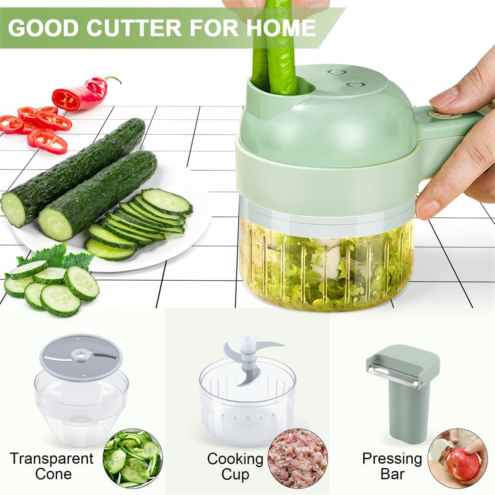 Portable Handheld 4 in 1 Electric Vegetable Slicer