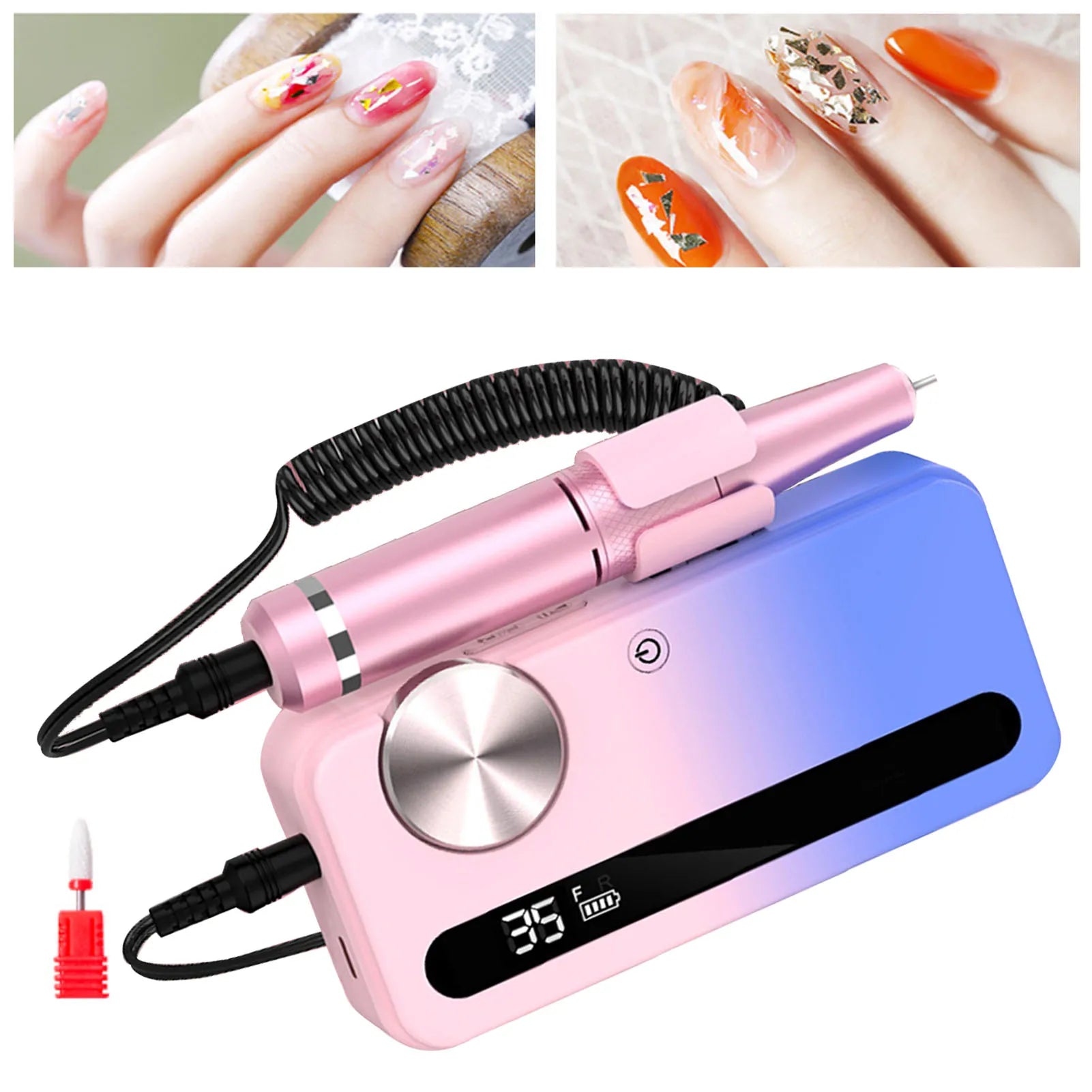 2 In 1 Electric Nail Drill Portable Rechargeable Professional Wireless - Horizon Bliss