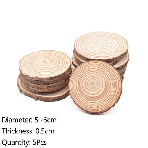 Natural Pine Round Wood Circles with Tree Bark Coasters