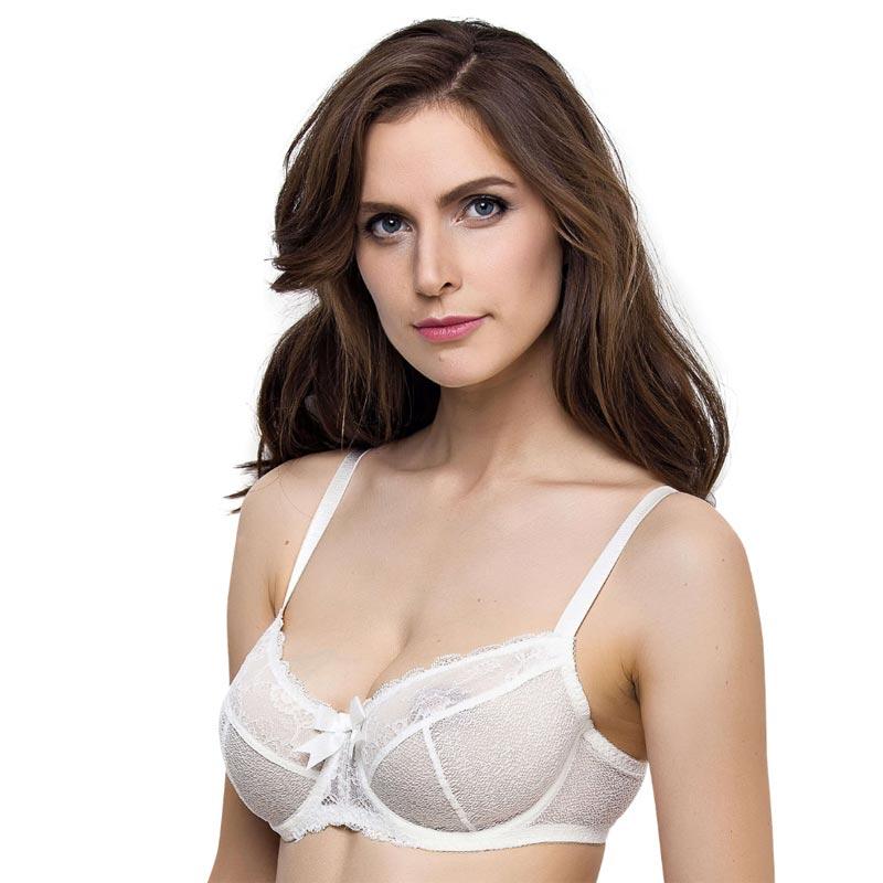 Lauma Sparkling Bridal Full Figure Sheer Lace Bra - Horizon Bliss