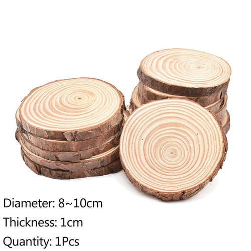 Natural Pine Round Wood Circles with Tree Bark Coasters