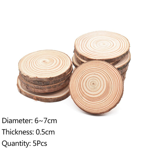 Natural Pine Round Wood Circles with Tree Bark Coasters