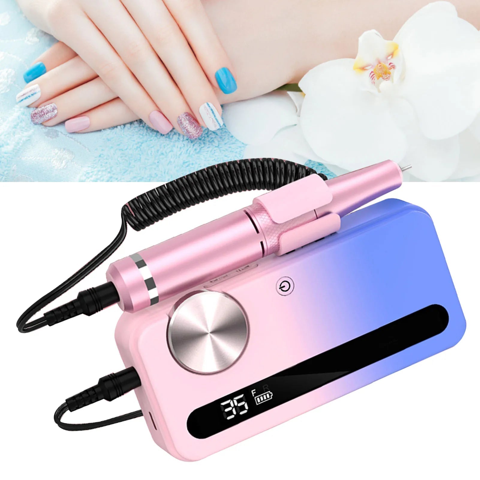 2 In 1 Electric Nail Drill Portable Rechargeable Professional Wireless - Horizon Bliss