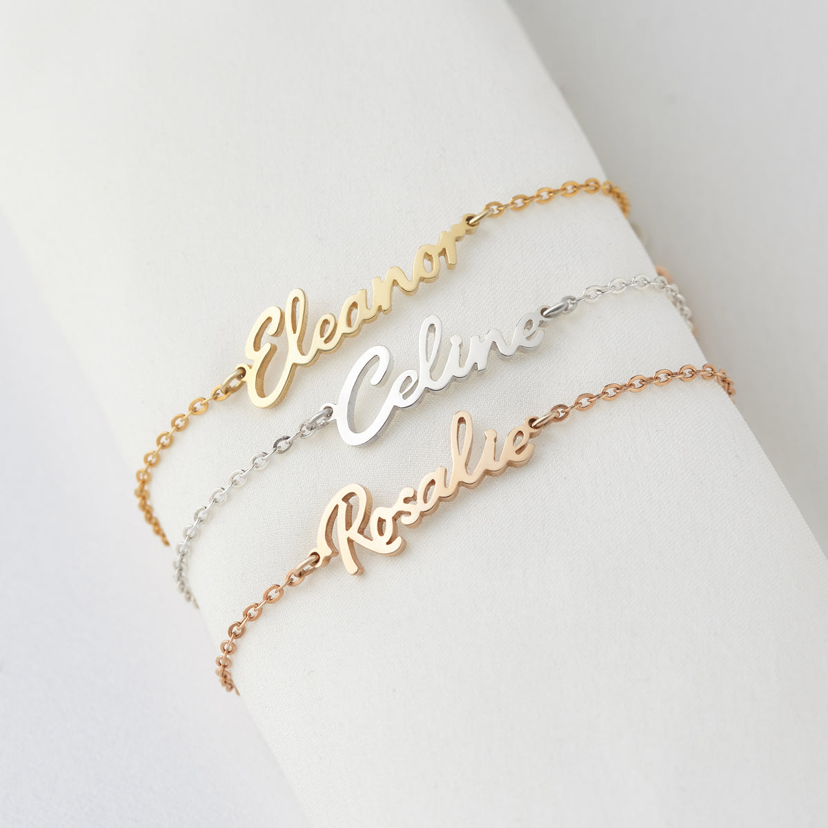 Cursive Name Bracelet, Birthday Gift For Her, Name Jewelry - Horizon Bliss