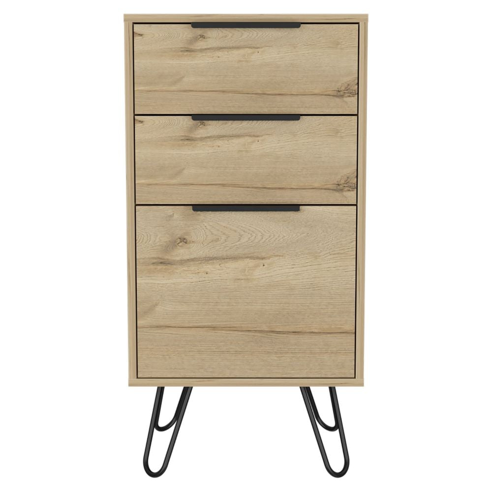 Light Dresser Skyoner, Hairpin Legs, Superior Top,Three Drawers, Light - Horizon Bliss