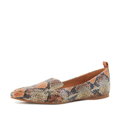 Women's Flat Socialite Orange Snake Skin - Horizon Bliss