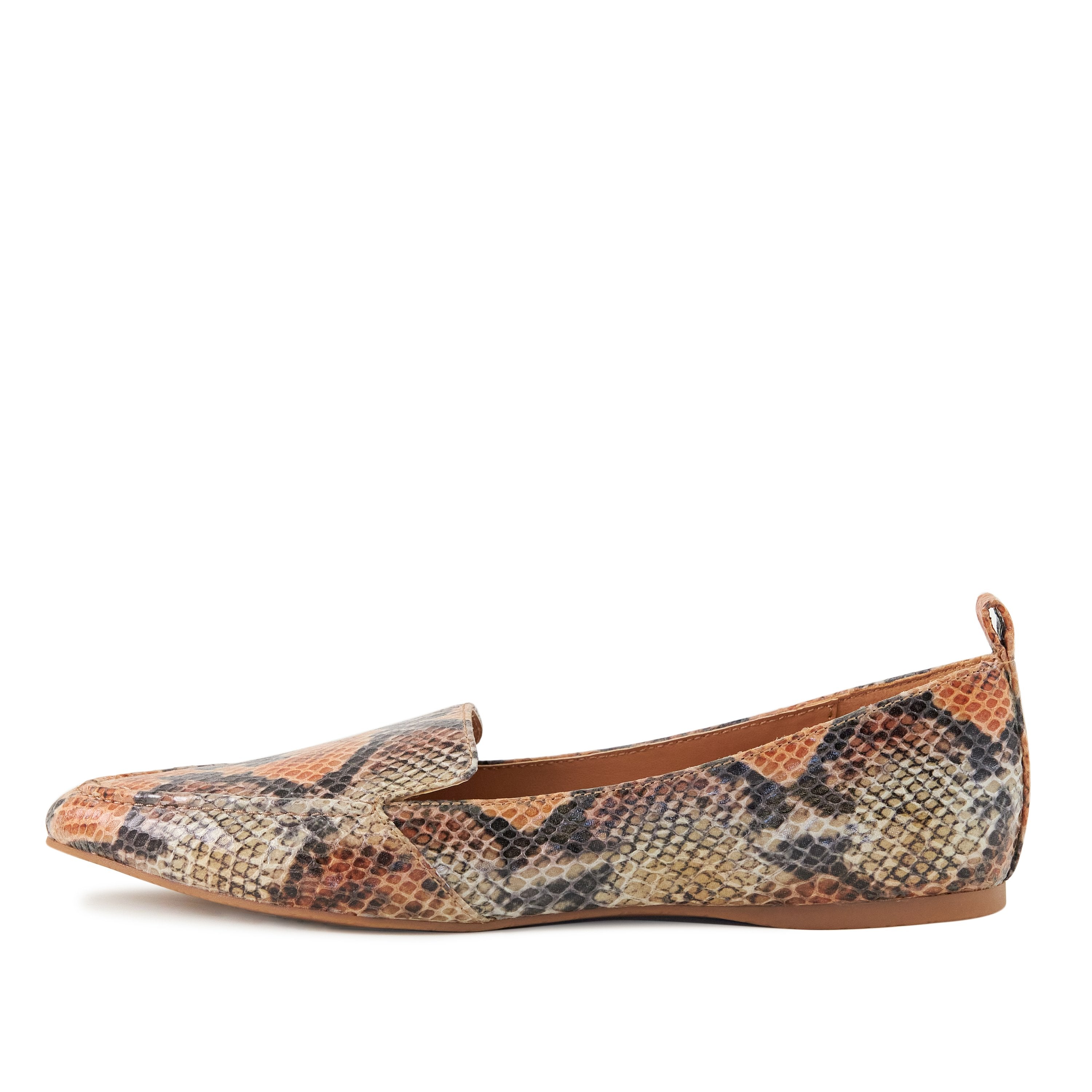 Women's Flat Socialite Orange Snake Skin - Horizon Bliss