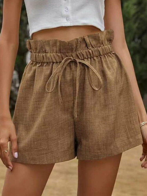 Cotton Linen Shorts High Waist Beach Short Pants - Horizon Bliss