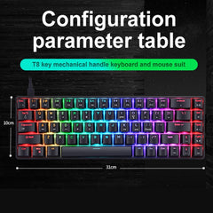 T8 68 Keys Mechanical Gaming Keyboard RGB Backlit Wired Keyboard, - Horizon Bliss