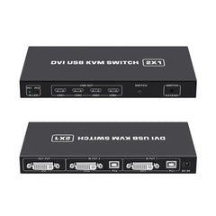 4K DVI USB KVM Switch DVI 2 In 1 Out Adapter Two Computer Shared - Horizon Bliss