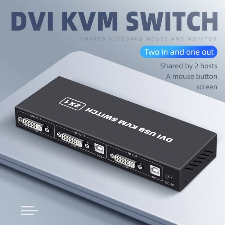 4K DVI USB KVM Switch DVI 2 In 1 Out Adapter Two Computer Shared - Horizon Bliss