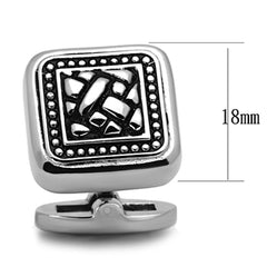 TK1256 - High polished (no plating) Stainless Steel Cufflink with