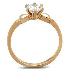 TK1596 - IP Rose Gold(Ion Plating) Stainless Steel Ring with AAA Grade