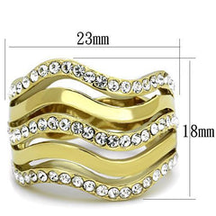 Women Stainless Steel Synthetic Crystal Rings