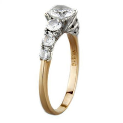 TK1794 - Two-Tone IP Rose Gold Stainless Steel Ring with AAA Grade CZ